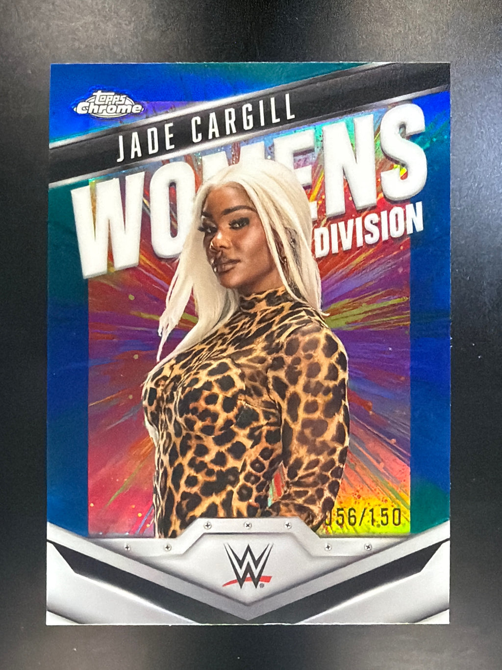 2025 Topps Chrome WWE #WD-JAD Jade Cargill Women's Division Blue Refractor #/150
