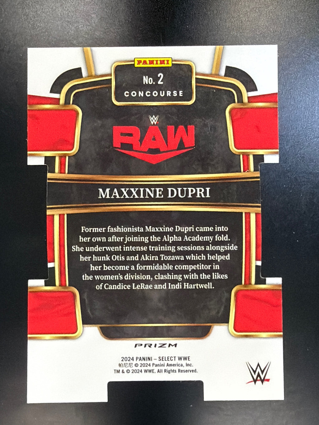 2024 Panini Select WWE #2 Maxxine Dupri Silver Prizms Die Cut