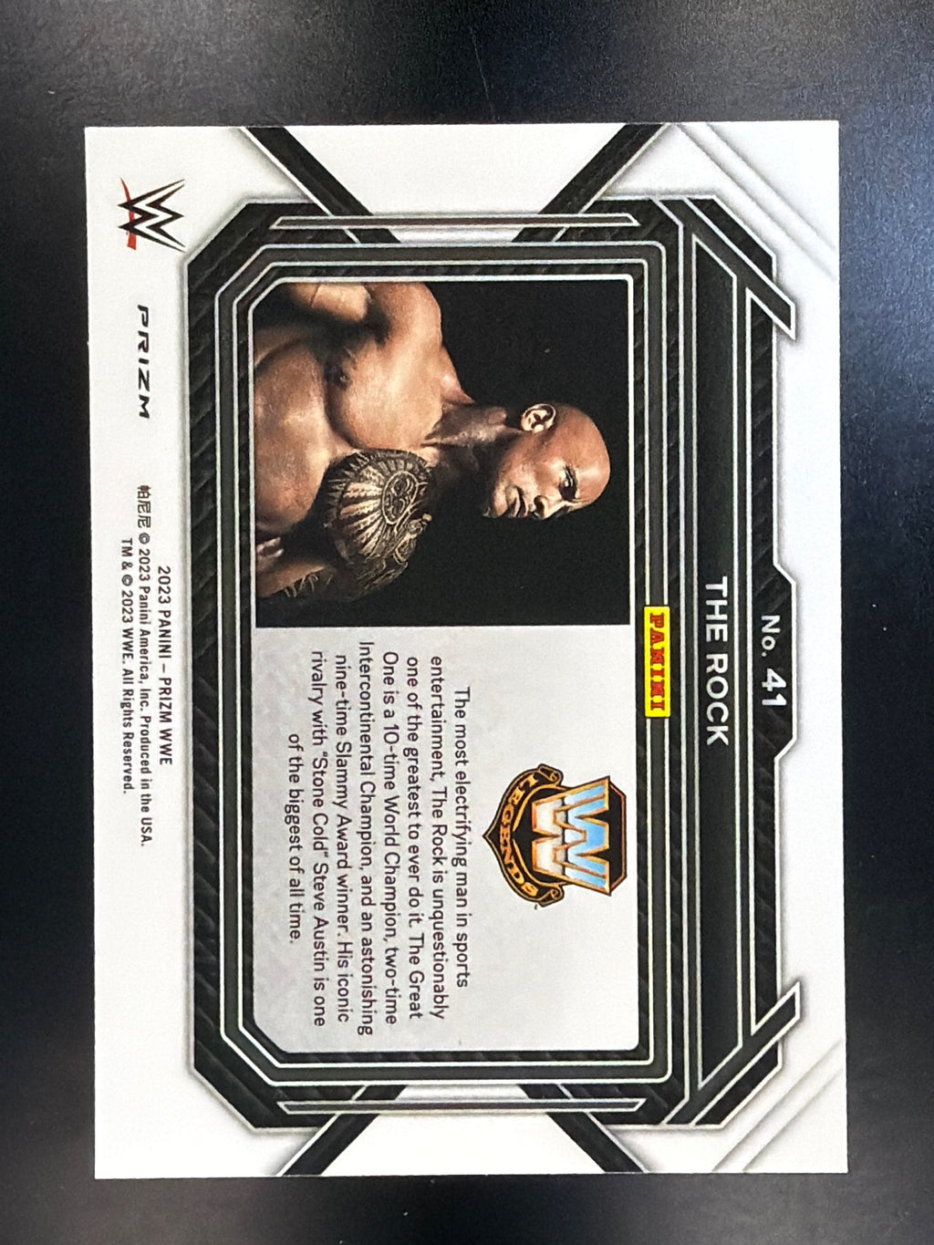 2023 Panini Prizm WWE #41 The Rock Under Card