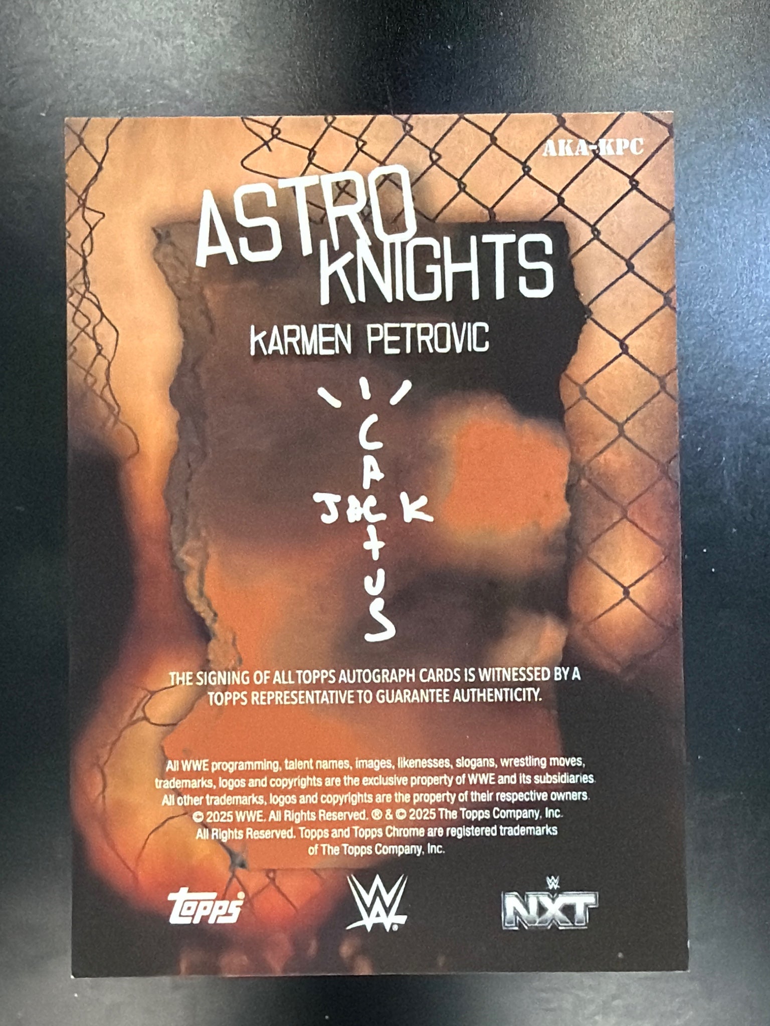 2025 Topps Chrome Cactus Jack #AKA-KPC Karmen Petrovic Astroknights AutoRefracto