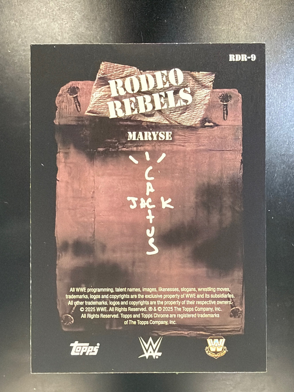 2025 Topps Chrome WWE x Cactus Jack #RDR-9 Maryse Rodeo Rebels