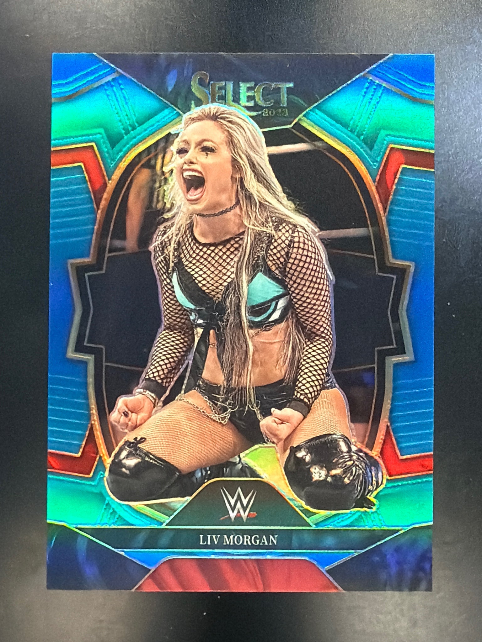 2023 Panini Select WWE #92 Liv Morgan Light Blue Prizms #/249