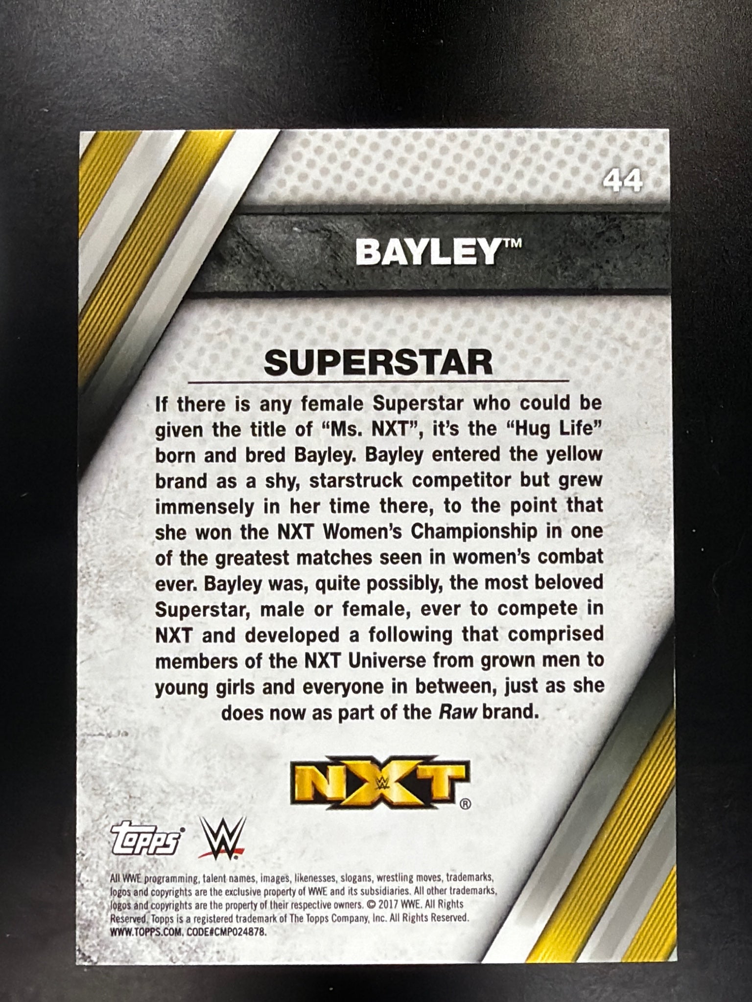 2017 Topps WWE NXT #44 Bayley