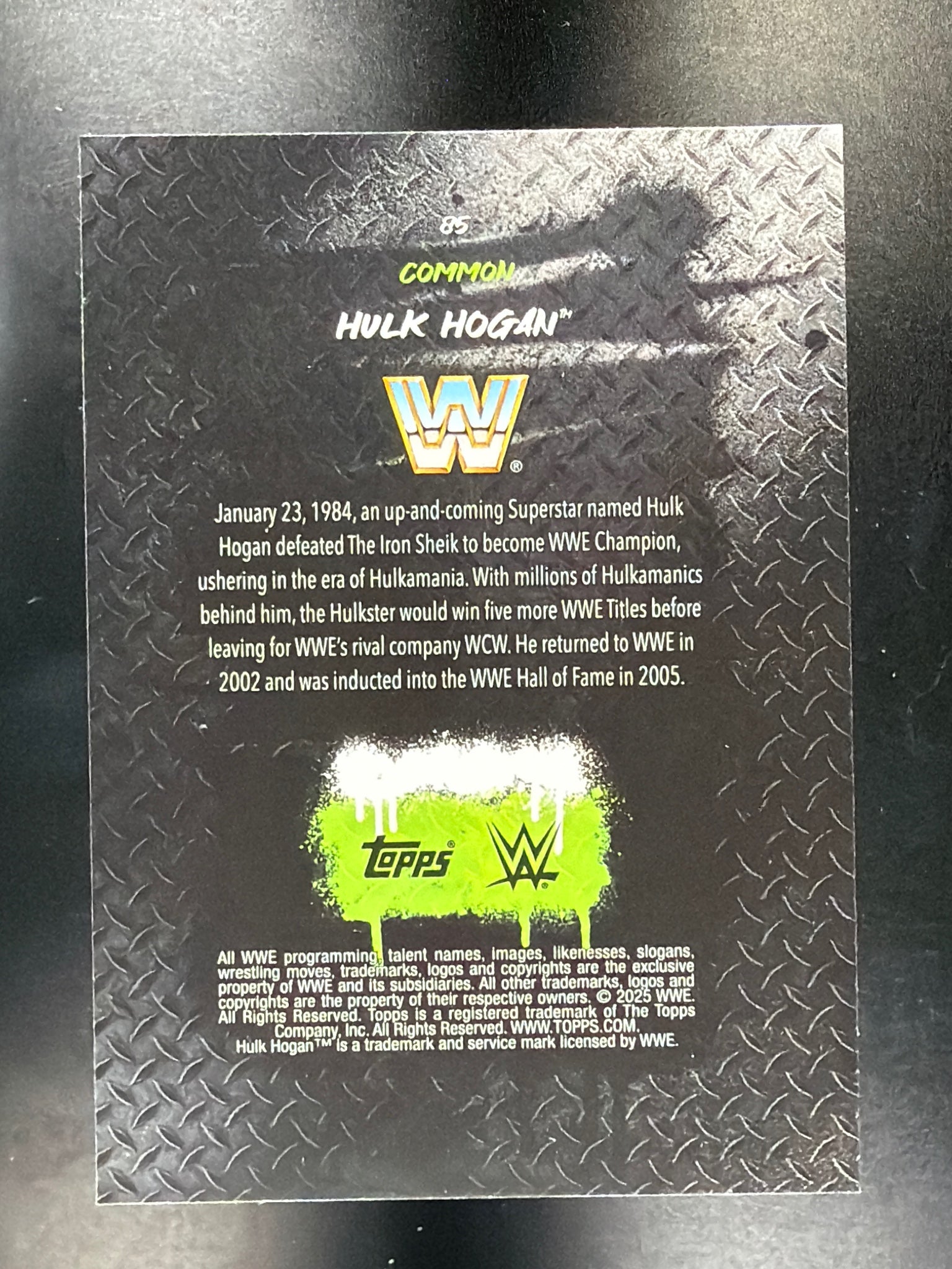 2025 Topps Finest WWE #85 Hulk Hogan Purple Checkerboard #/199