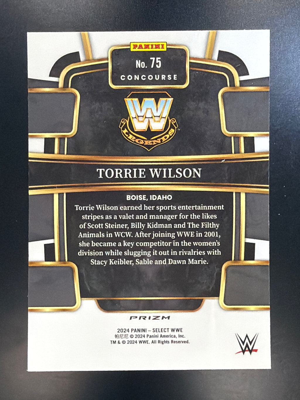 2024 Panini Select WWE #75 Torrie Wilson Tri-Color Prizms
