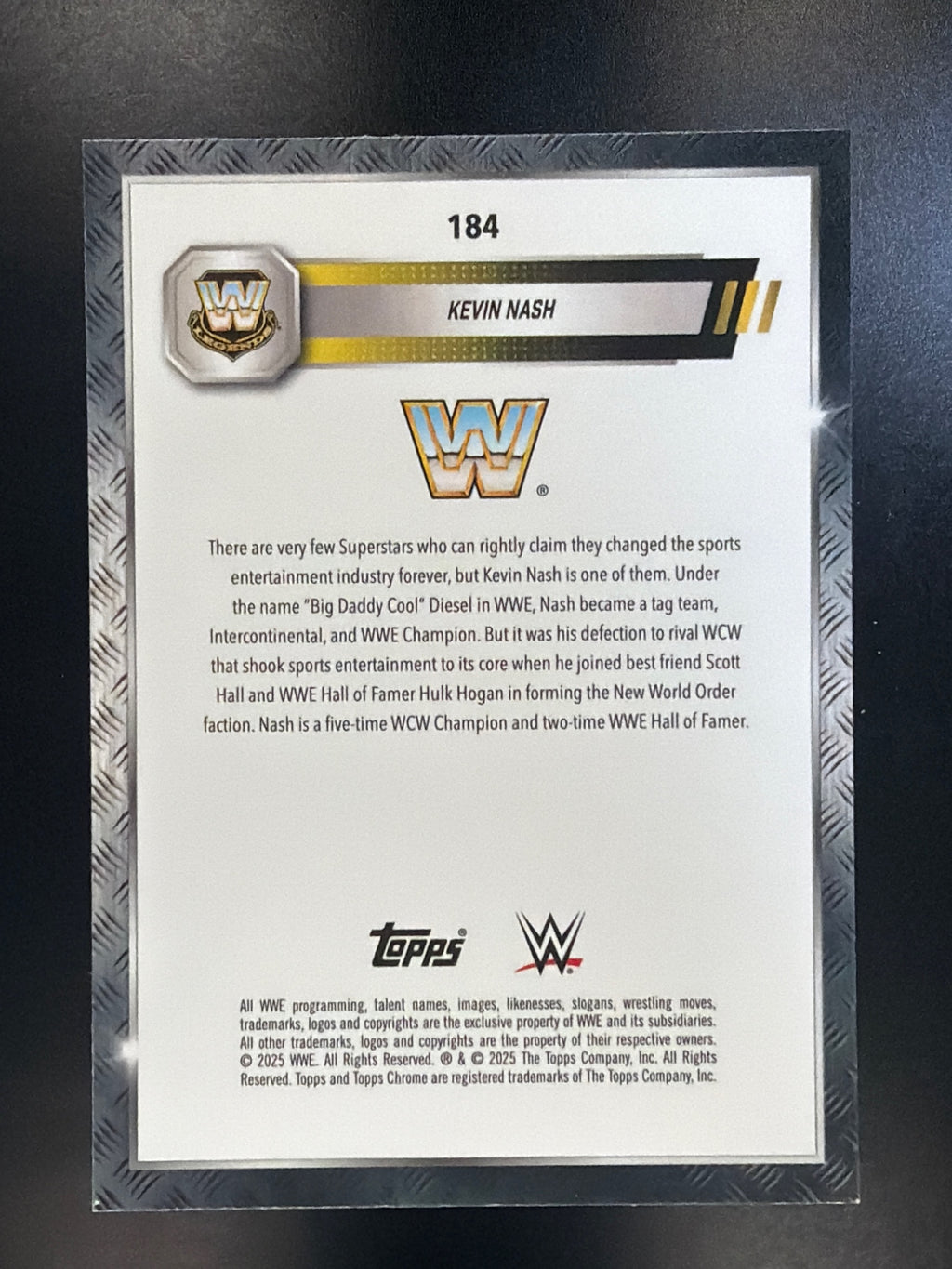 2025 Topps Chrome WWE #184 Kevin Nash Aqua Shimmer Refractor #/199