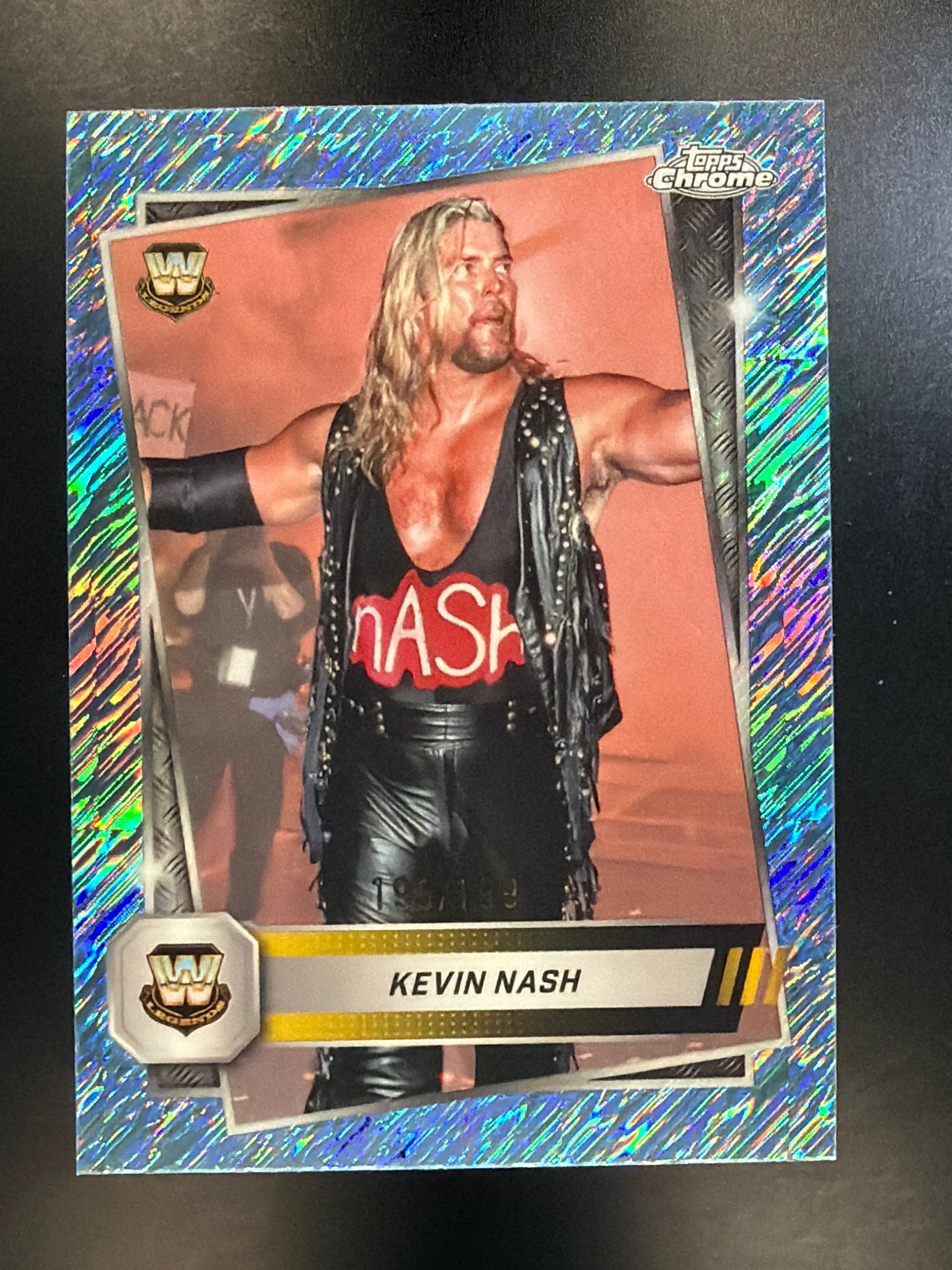 2025 Topps Chrome WWE #184 Kevin Nash Aqua Shimmer Refractor #/199