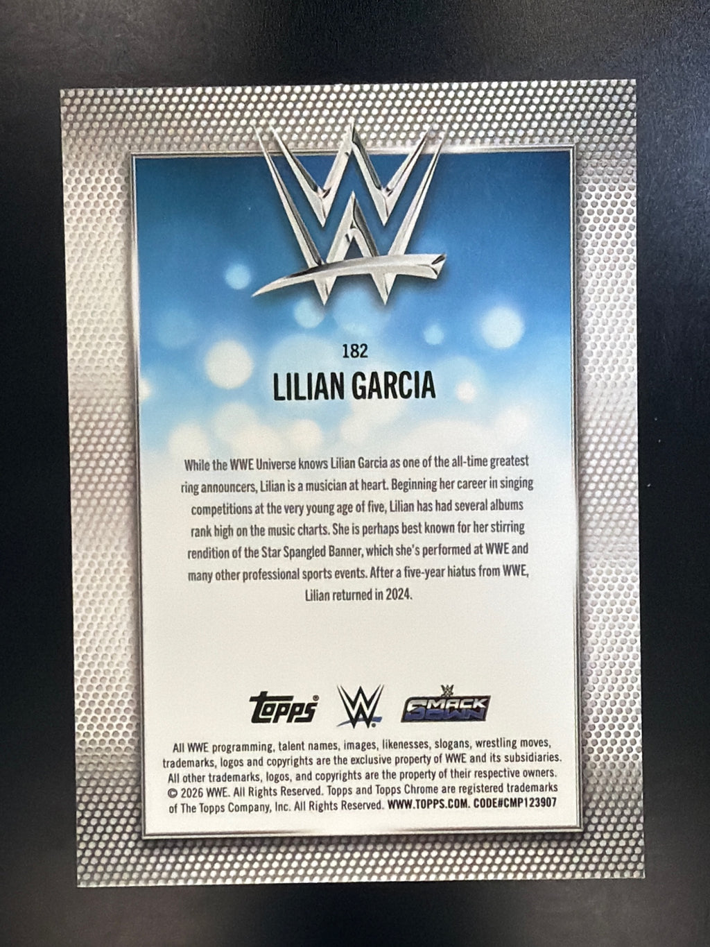 2026 Topps Chrome WWE #182 Lilian Garcia Diamond Plate Refractor