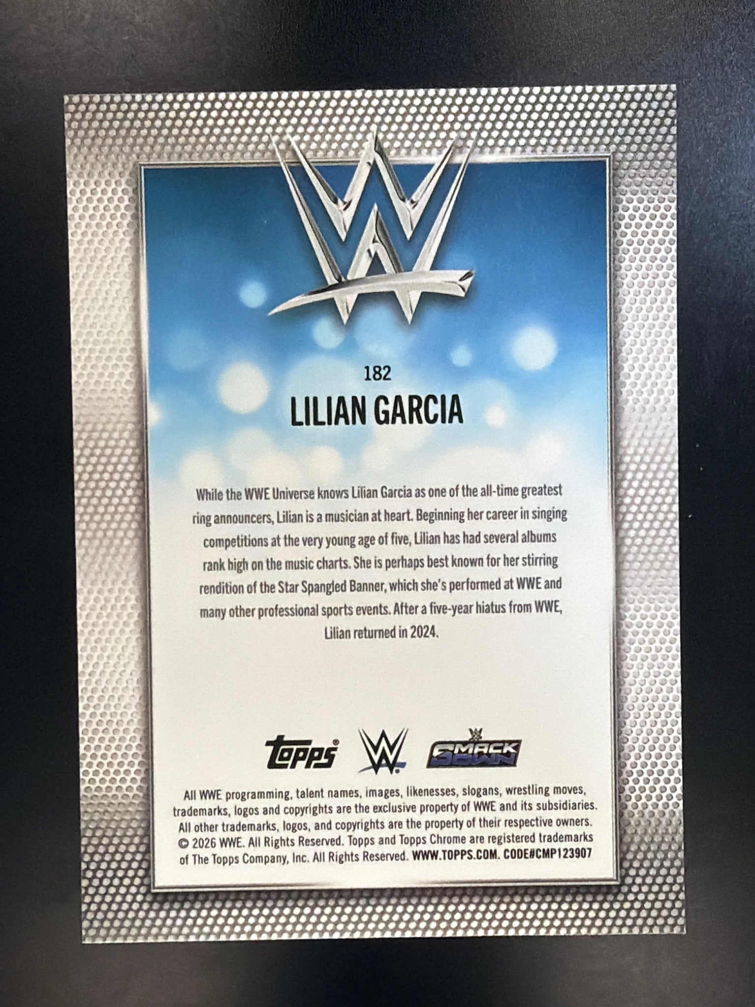 2026 Topps Chrome WWE #182 Lilian Garcia Diamond Plate Refractor