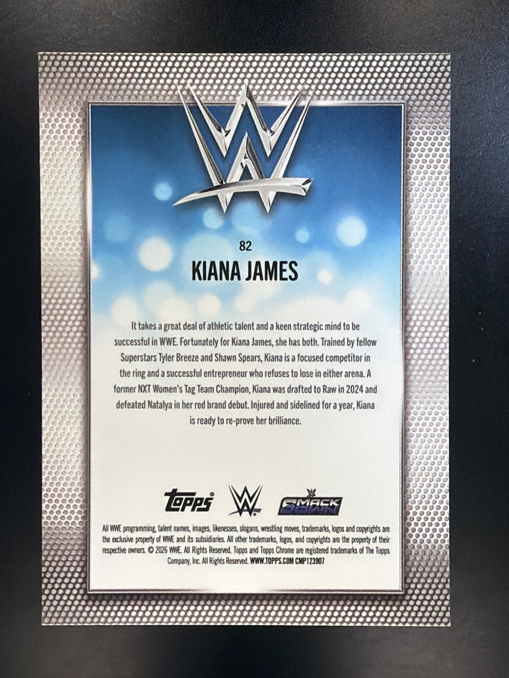 2026 Topps Chrome WWE #82 Kiana James Diamond Plate Refractor