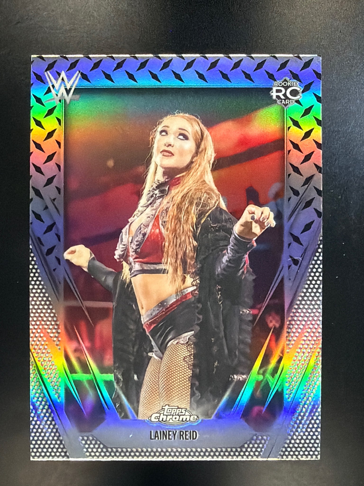 2026 Topps Chrome WWE #117 Lainey Reid Diamond Plate Refractor