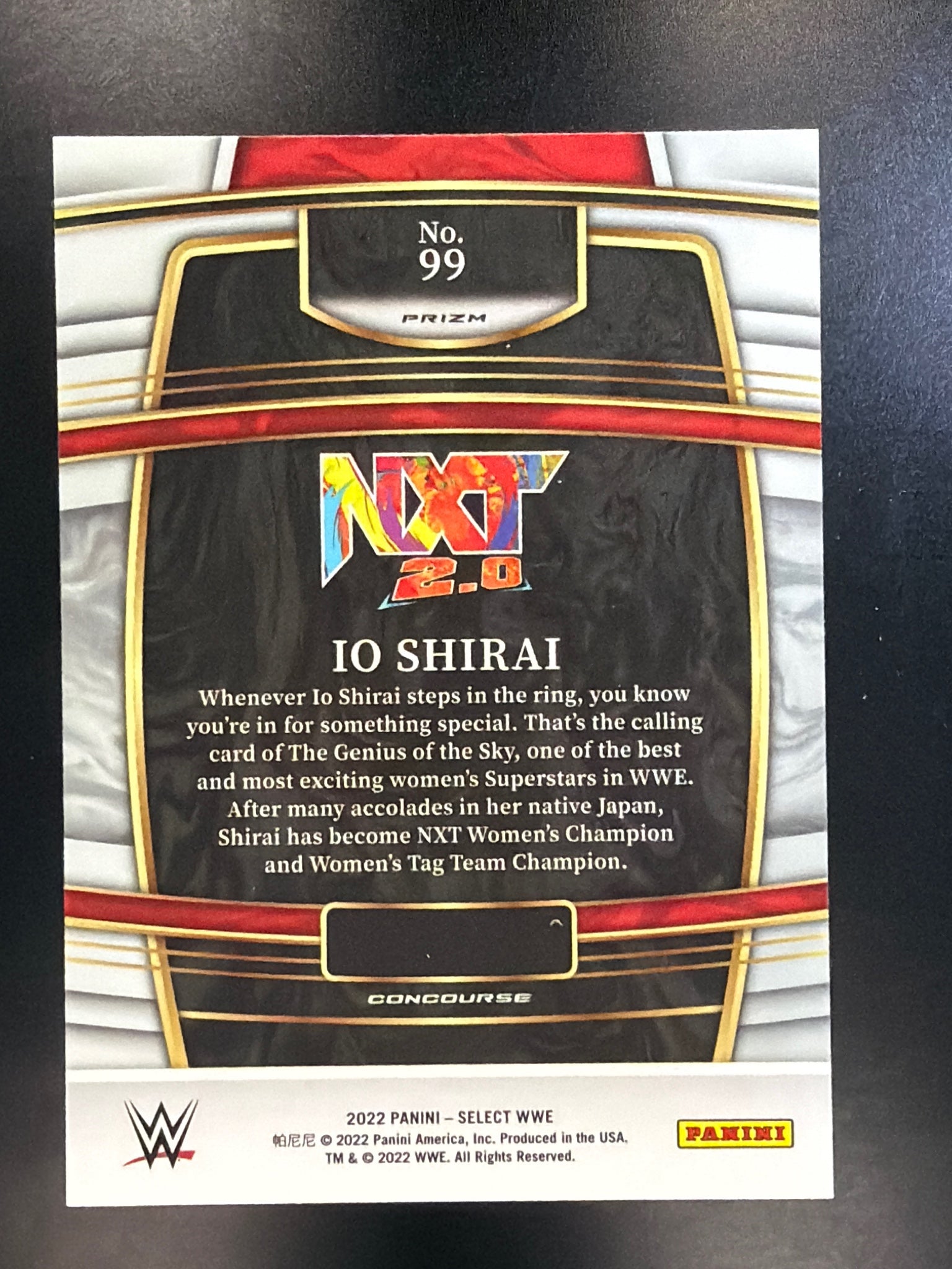 2022 Panini Select WWE #99 Io Shirai (Iyo Sky) Orange Flash Prizms