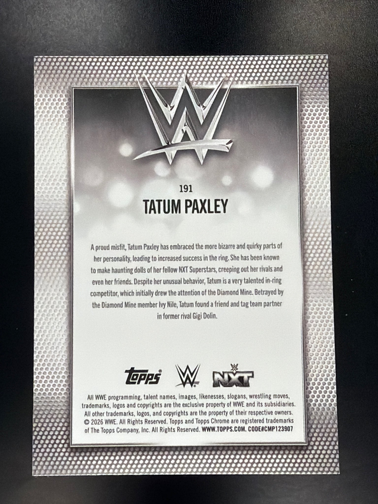 2026 Topps Chrome WWE #191 Tatum Paxley X-Fractor