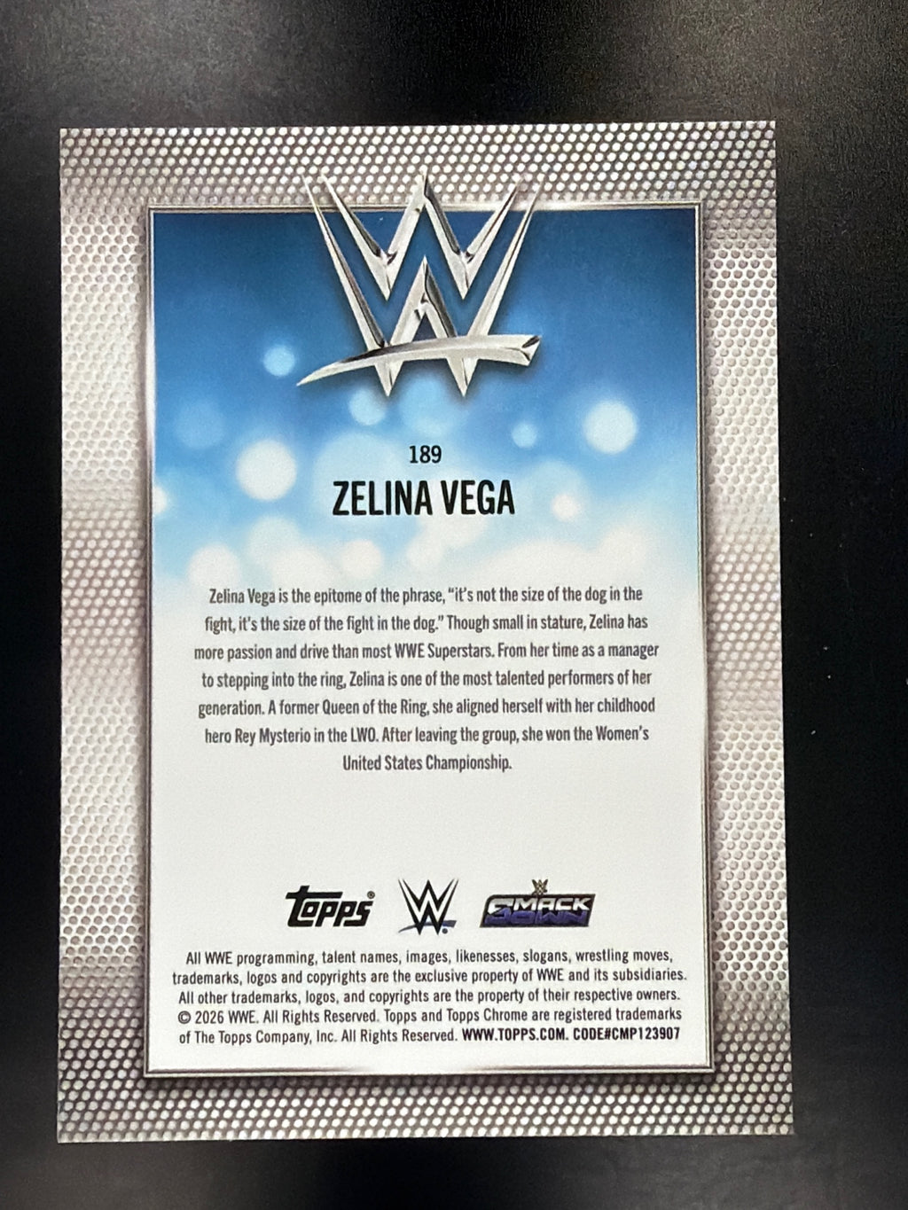 2026 Topps Chrome WWE #189 Zelina Vega Diamond Plate Refractor