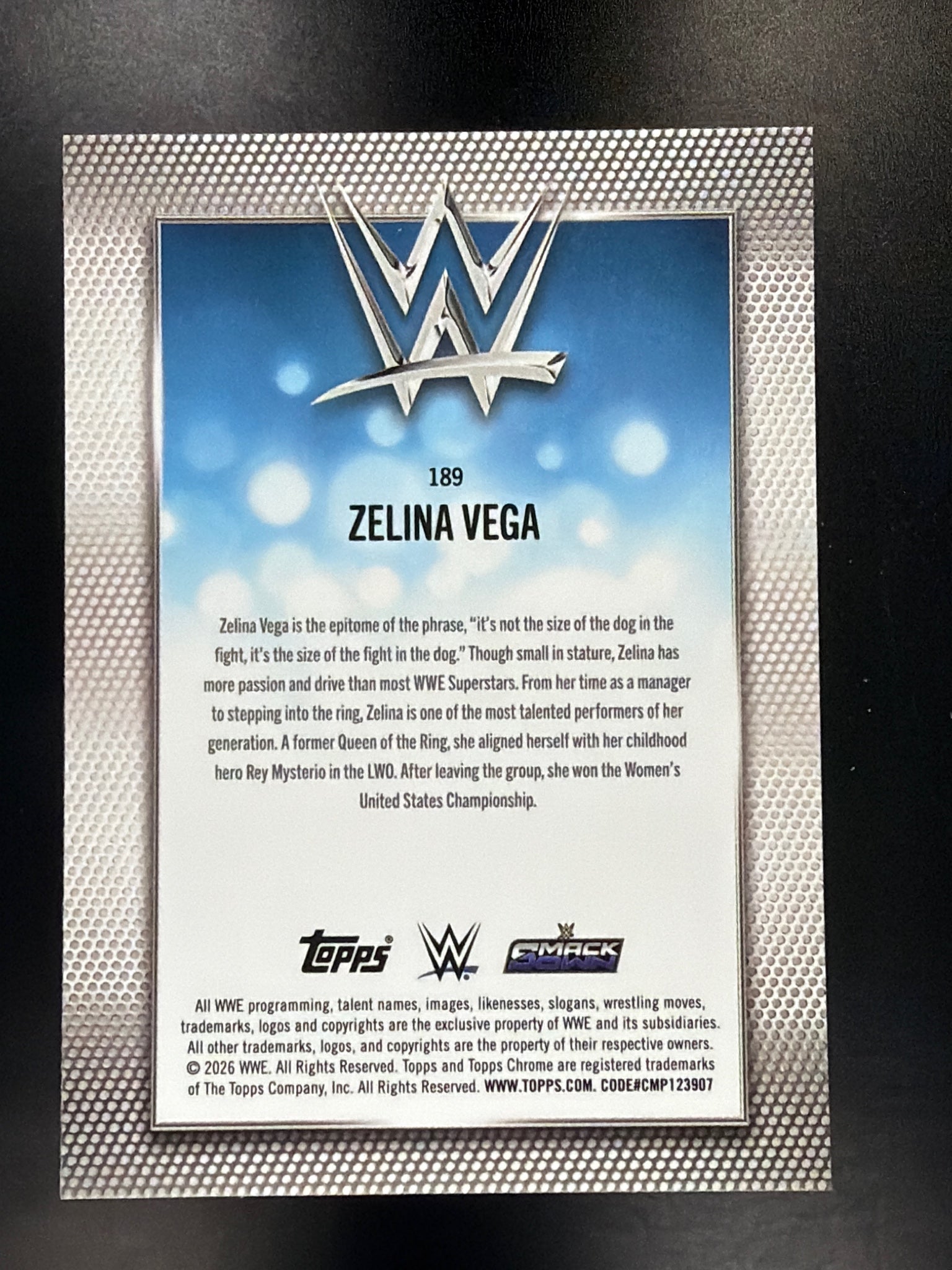 2026 Topps Chrome WWE #189 Zelina Vega Diamond Plate Refractor