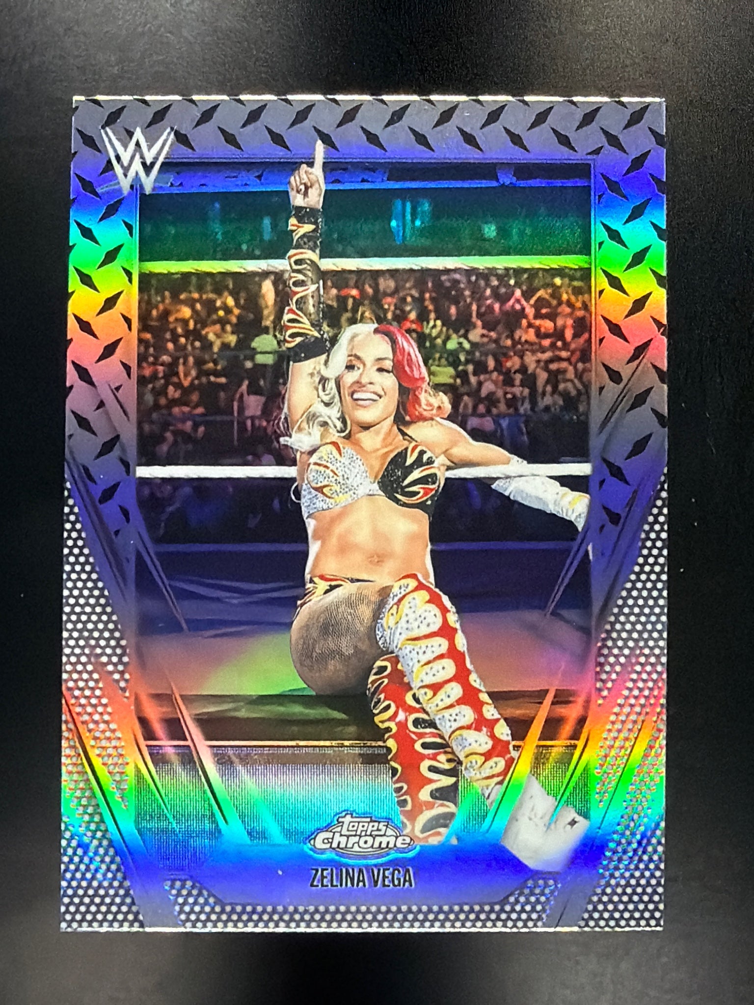 2026 Topps Chrome WWE #189 Zelina Vega Diamond Plate Refractor