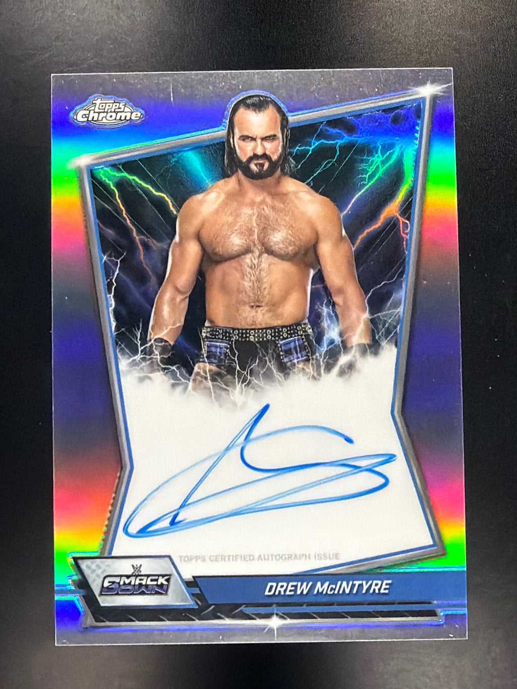 2026 Topps Chrome WWE #BBA-DRE Drew McIntyre Blue Brand Autographs Refractor