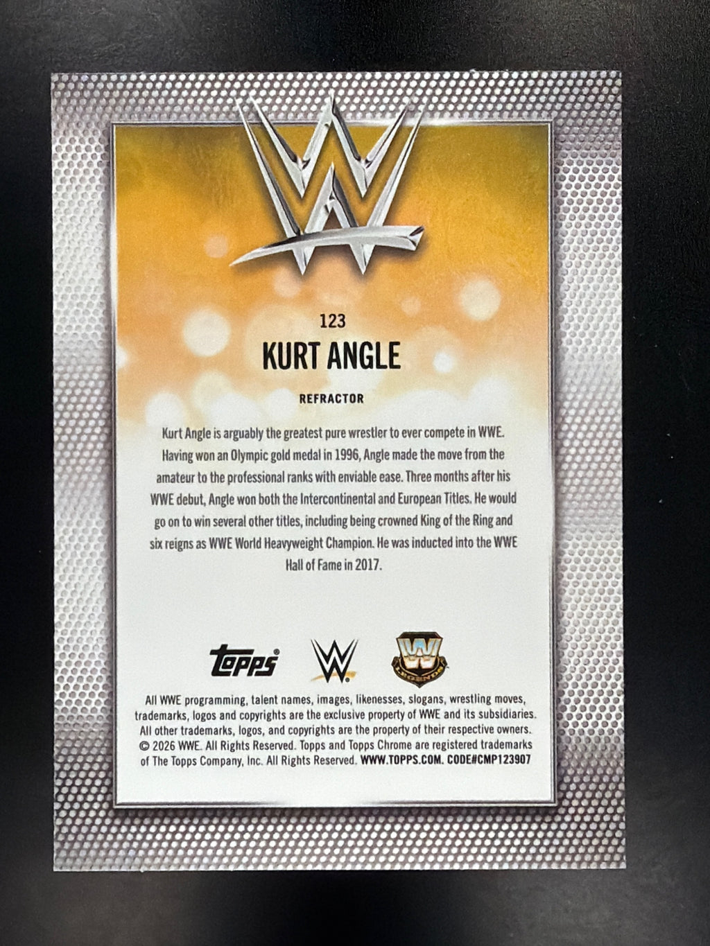 2026 Topps Chrome WWE #123 Kurt Angle Refractor