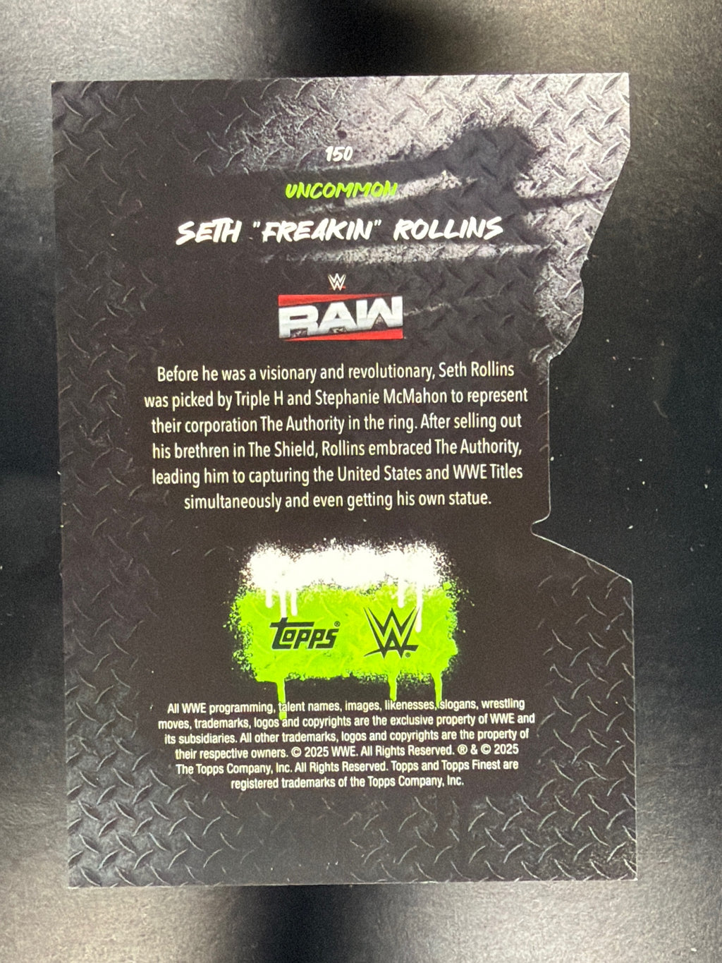 2025 Topps Finest WWE #150 Seth "Freakin" Rollins Die Cut #/35