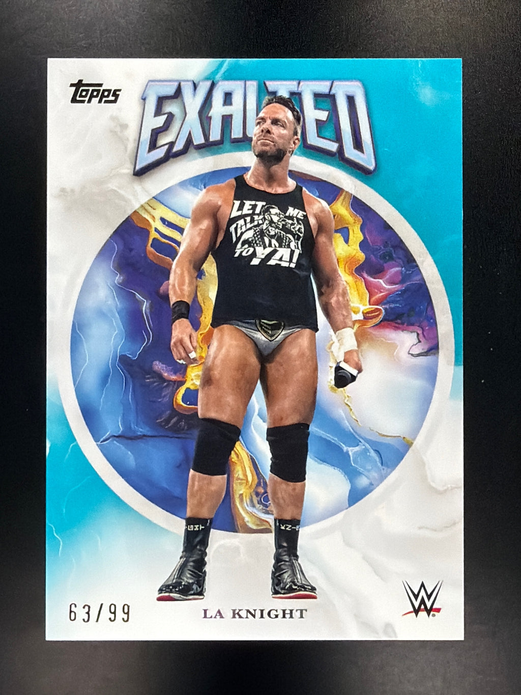 2025 Topps Exalted WWE #48 LA Knight Aqua #/99