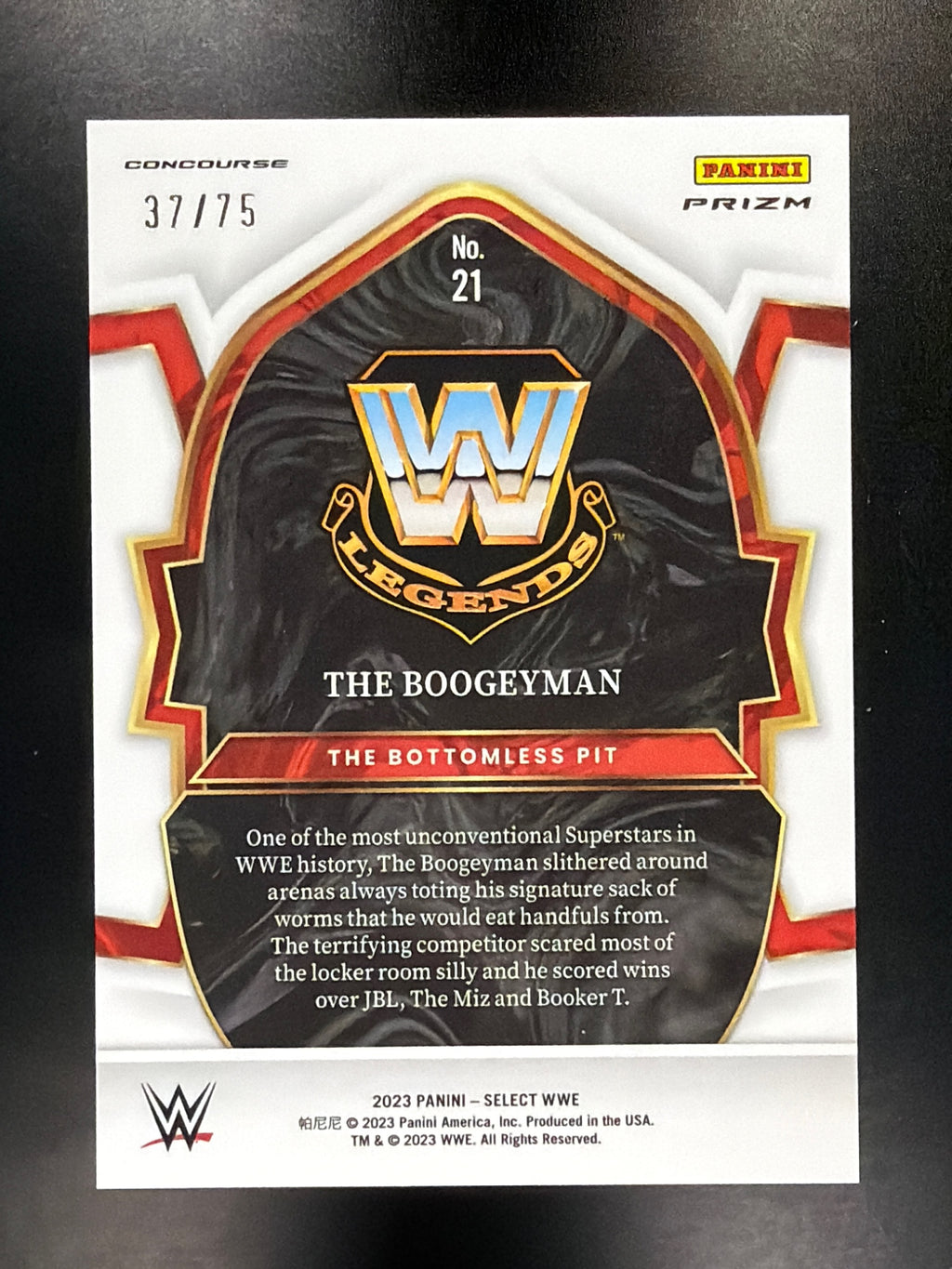 2023 Panini Select WWE #21 The Boogeyman Neon Green Prizm #/75