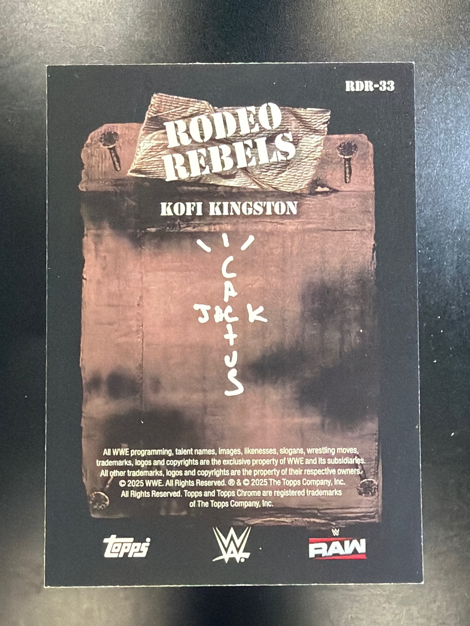 2025 Topps Chrome Cactus Jack #RDR-33 Kofi Kingston Rodeo Rebels Green #/99
