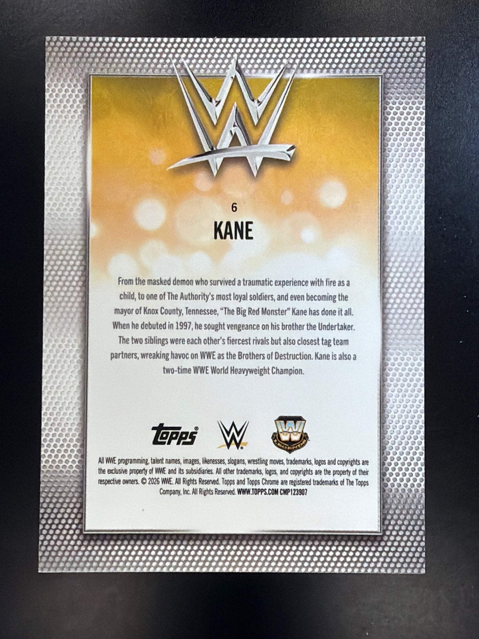2026 Topps Chrome WWE #6 Kane Green Refractor #/99