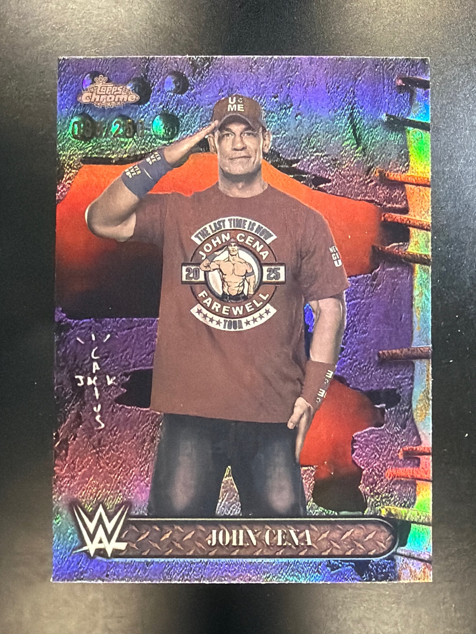 2025 Topps Chrome WWE x Cactus Jack #1 John Cena Purple #/250