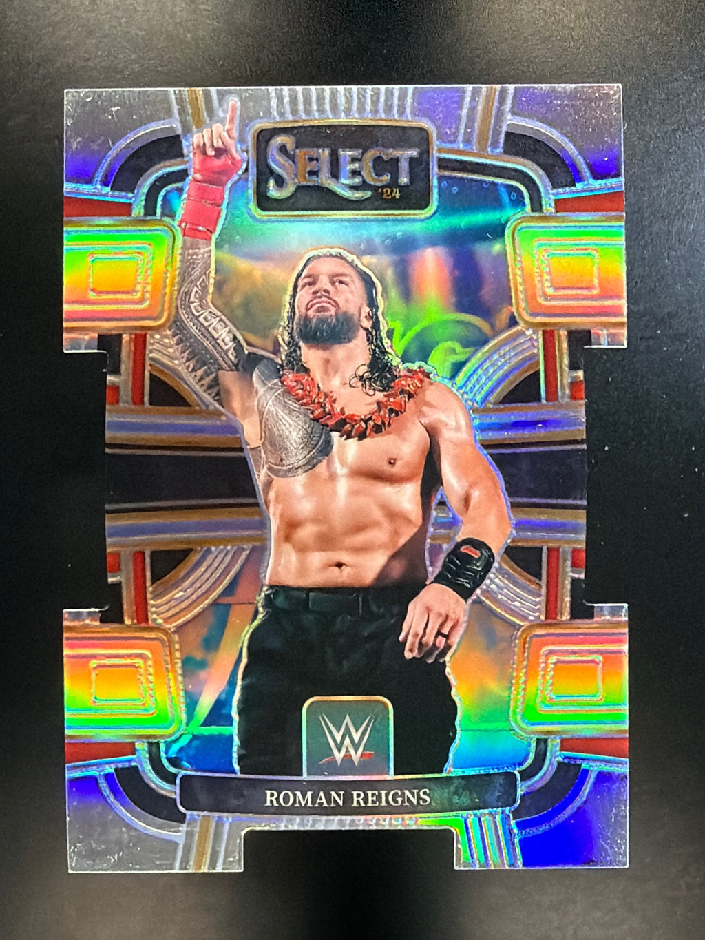 2024 Panini Select WWE #86 Roman Reigns Silver Prizms Die Cut