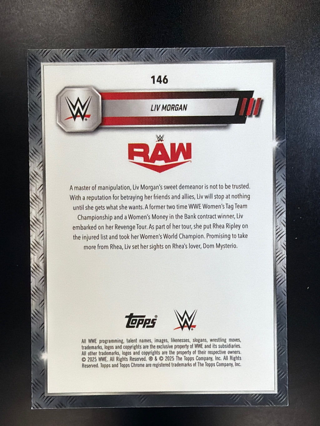2025 Topps Chrome WWE #146 Liv Morgan Prism Refractor
