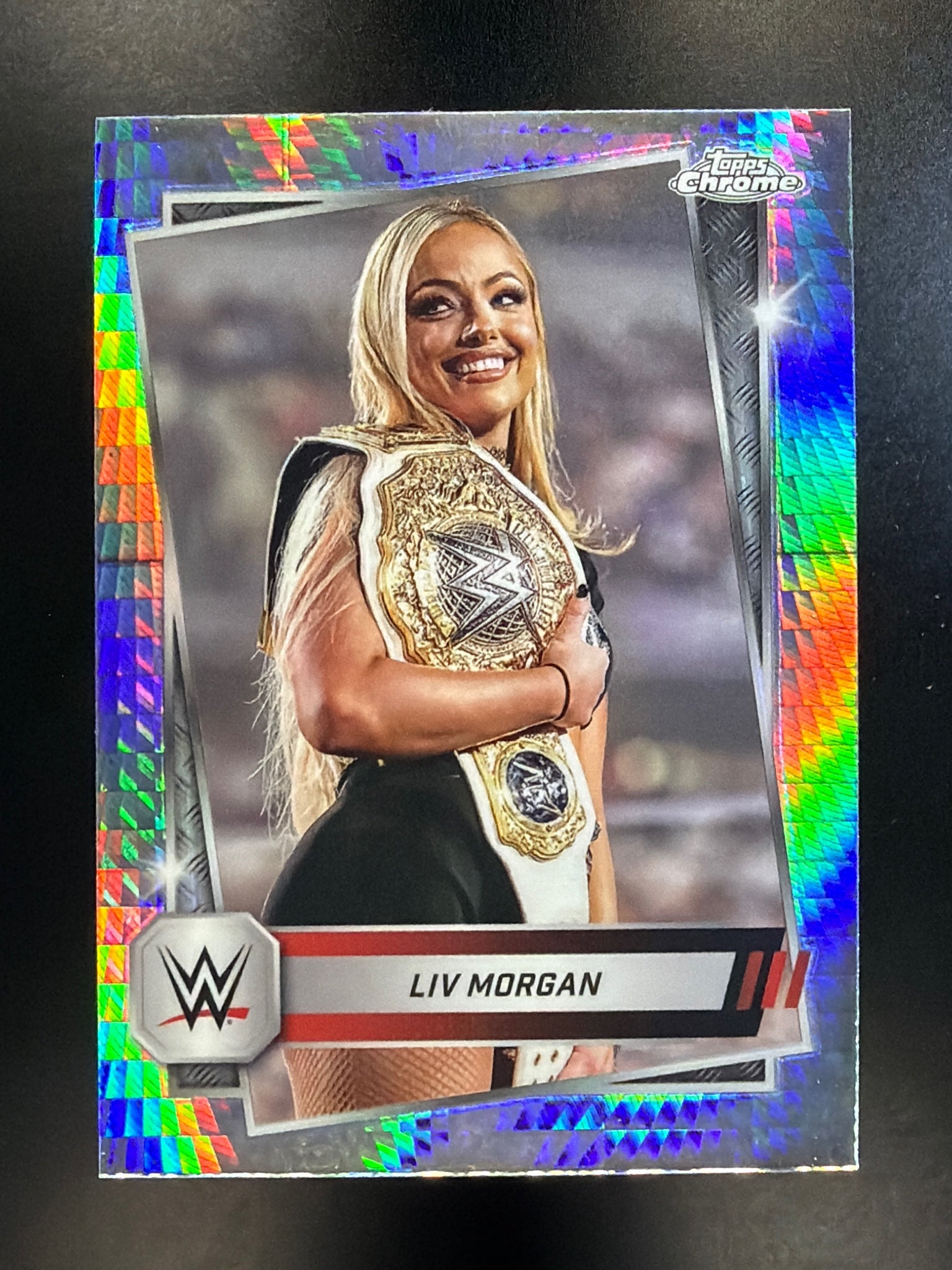 2025 Topps Chrome WWE #146 Liv Morgan Prism Refractor