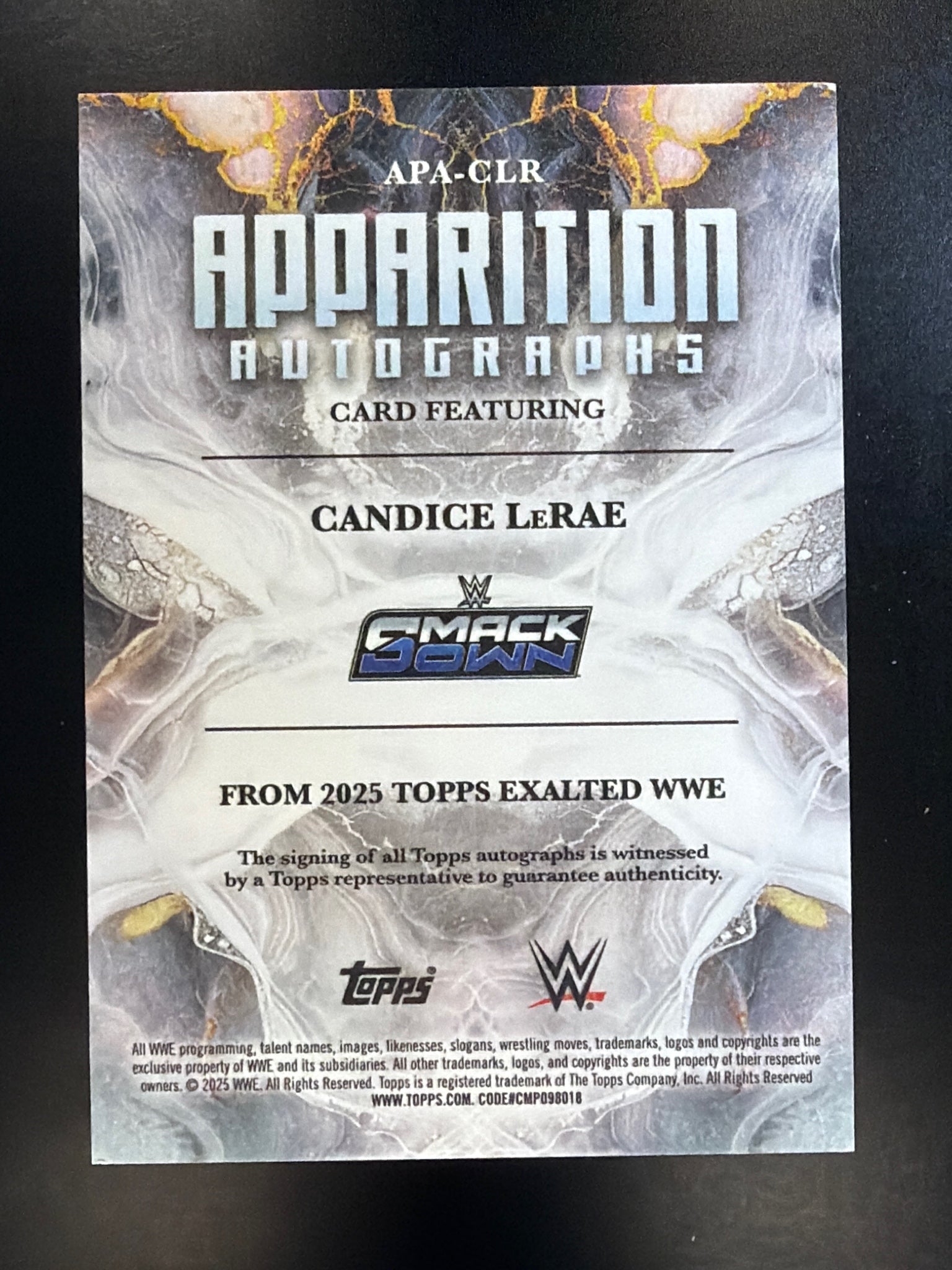 2025 Topps Exalted WWE #APA-CLR Candice LeRae Apparition Autographs Aqua #/99