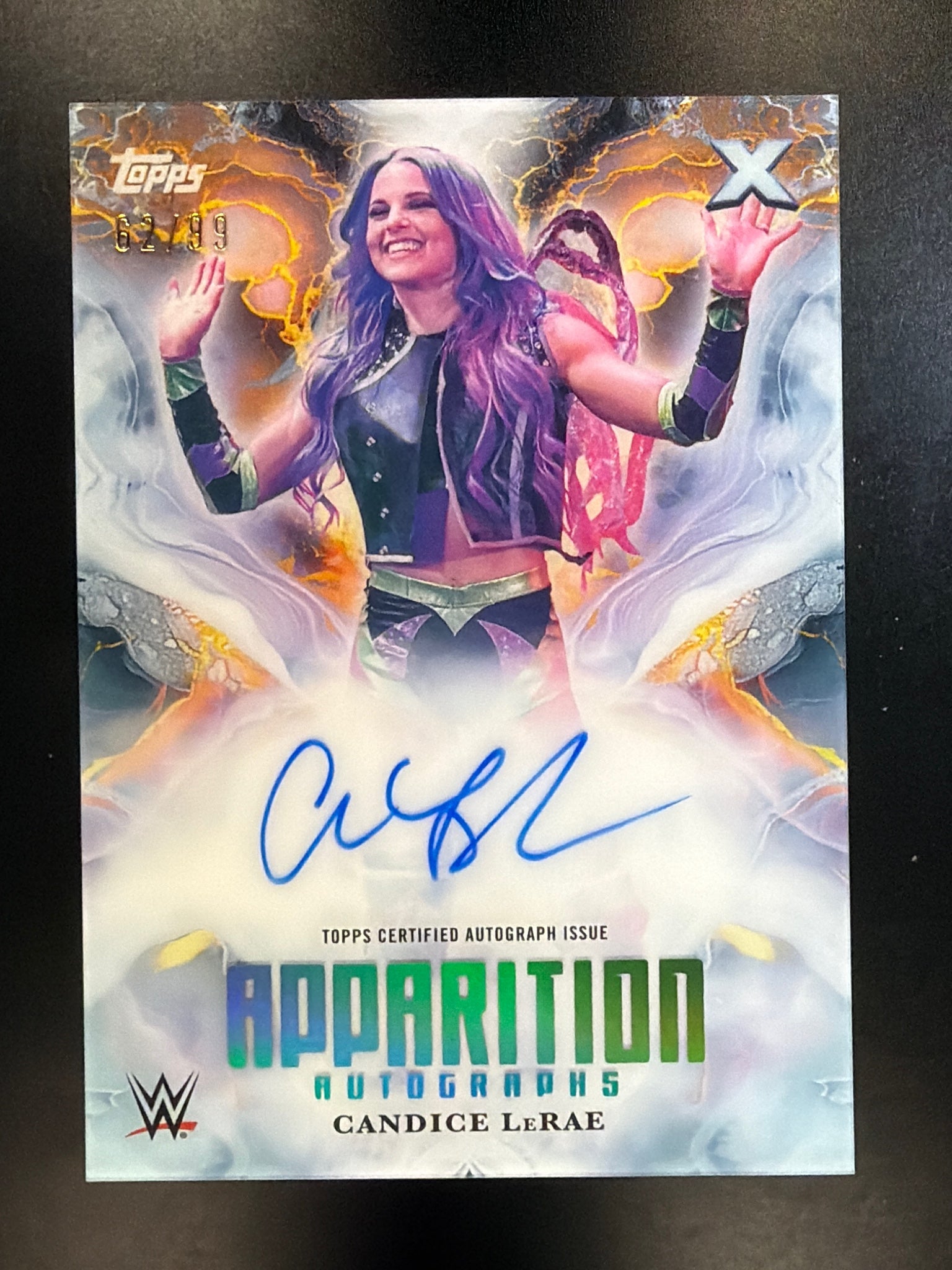 2025 Topps Exalted WWE #APA-CLR Candice LeRae Apparition Autographs Aqua #/99