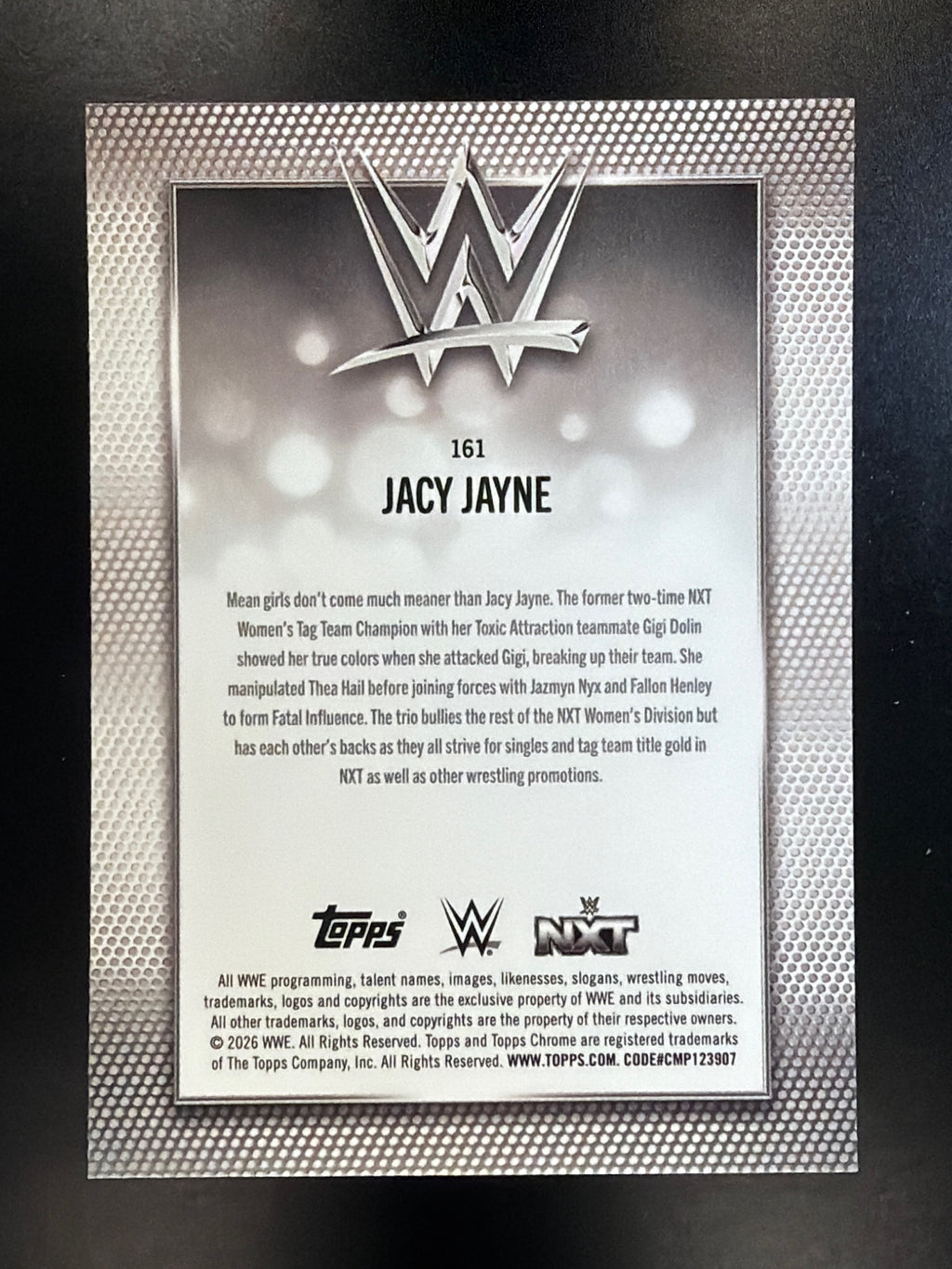2026 Topps Chrome WWE #161 Jacy Jayne Diamond Plate Refractor