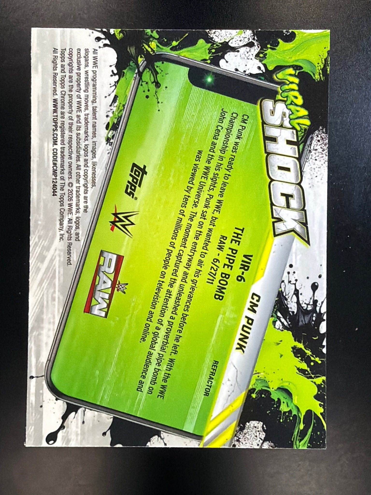 2026 Topps Chrome WWE #VIR-6 CM Punk Viral Shock Refractor