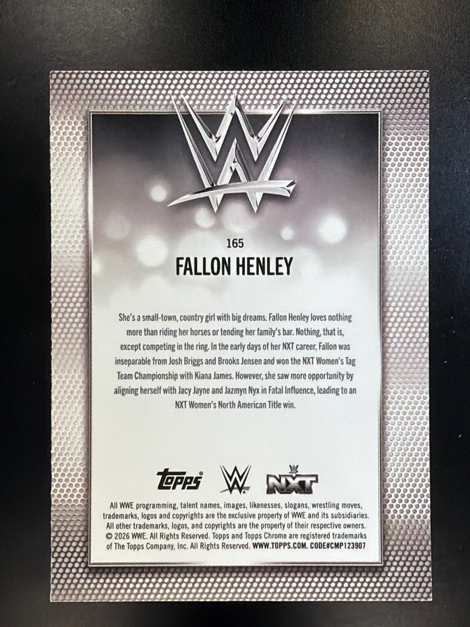 2026 Topps Chrome WWE #165 Fallon Henley Teal Refractor #/299