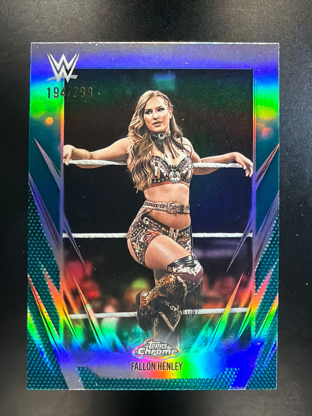 2026 Topps Chrome WWE #165 Fallon Henley Teal Refractor #/299