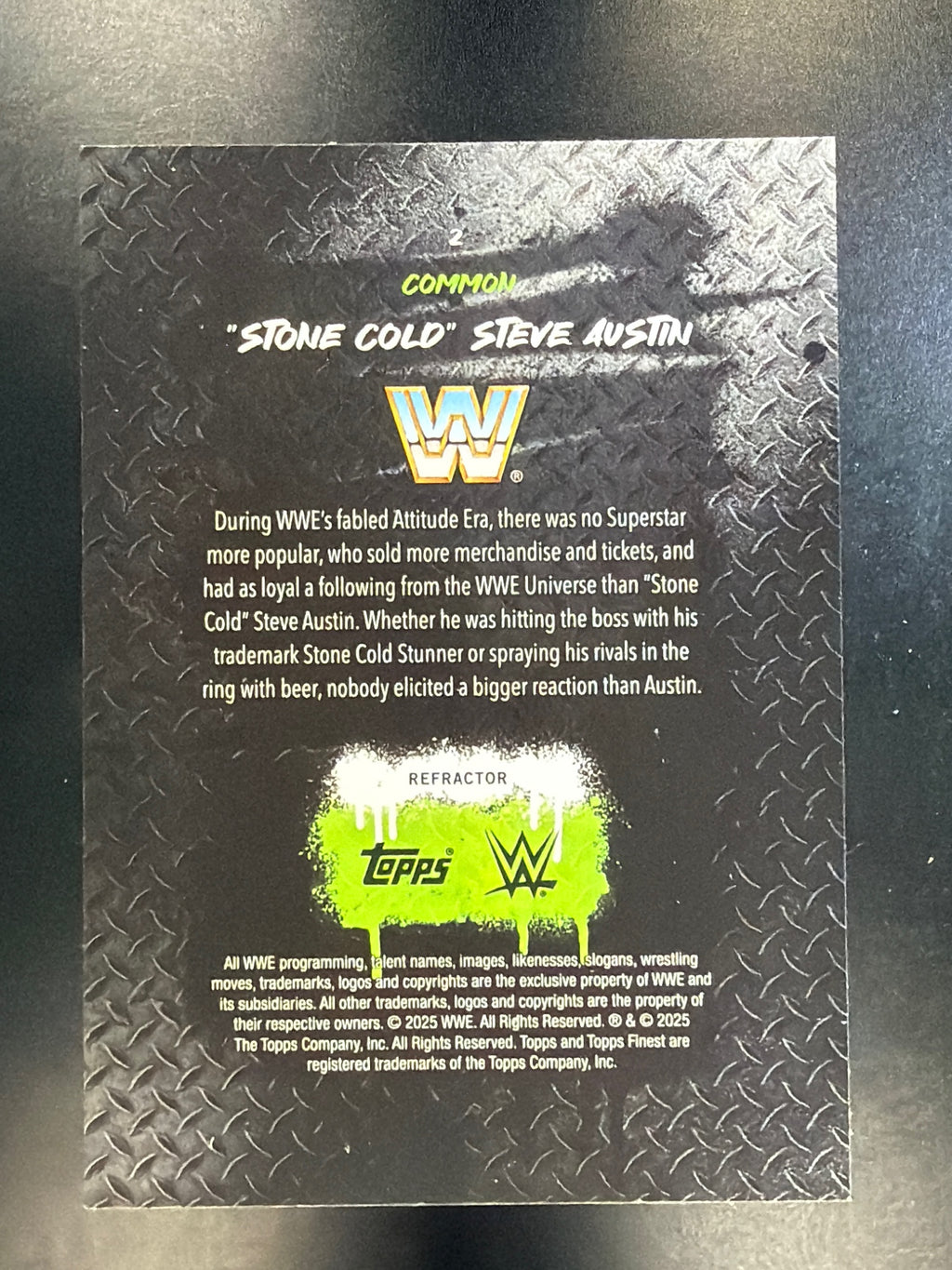2025 Topps Finest WWE #2 "Stone Cold" Steve Austin Refractor