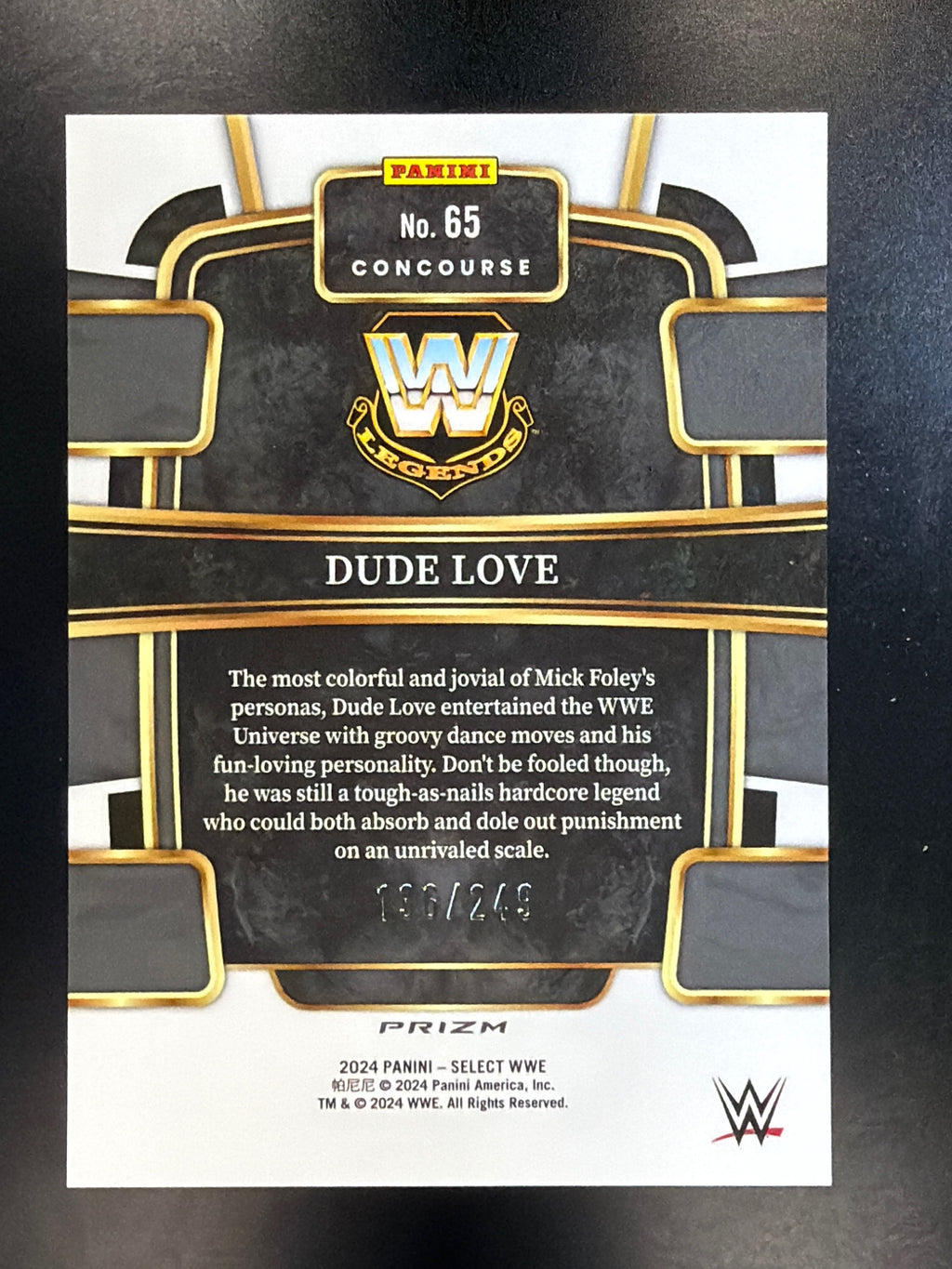 2024 Panini Select WWE #65 Dude Love Light Blue Prizms #/249