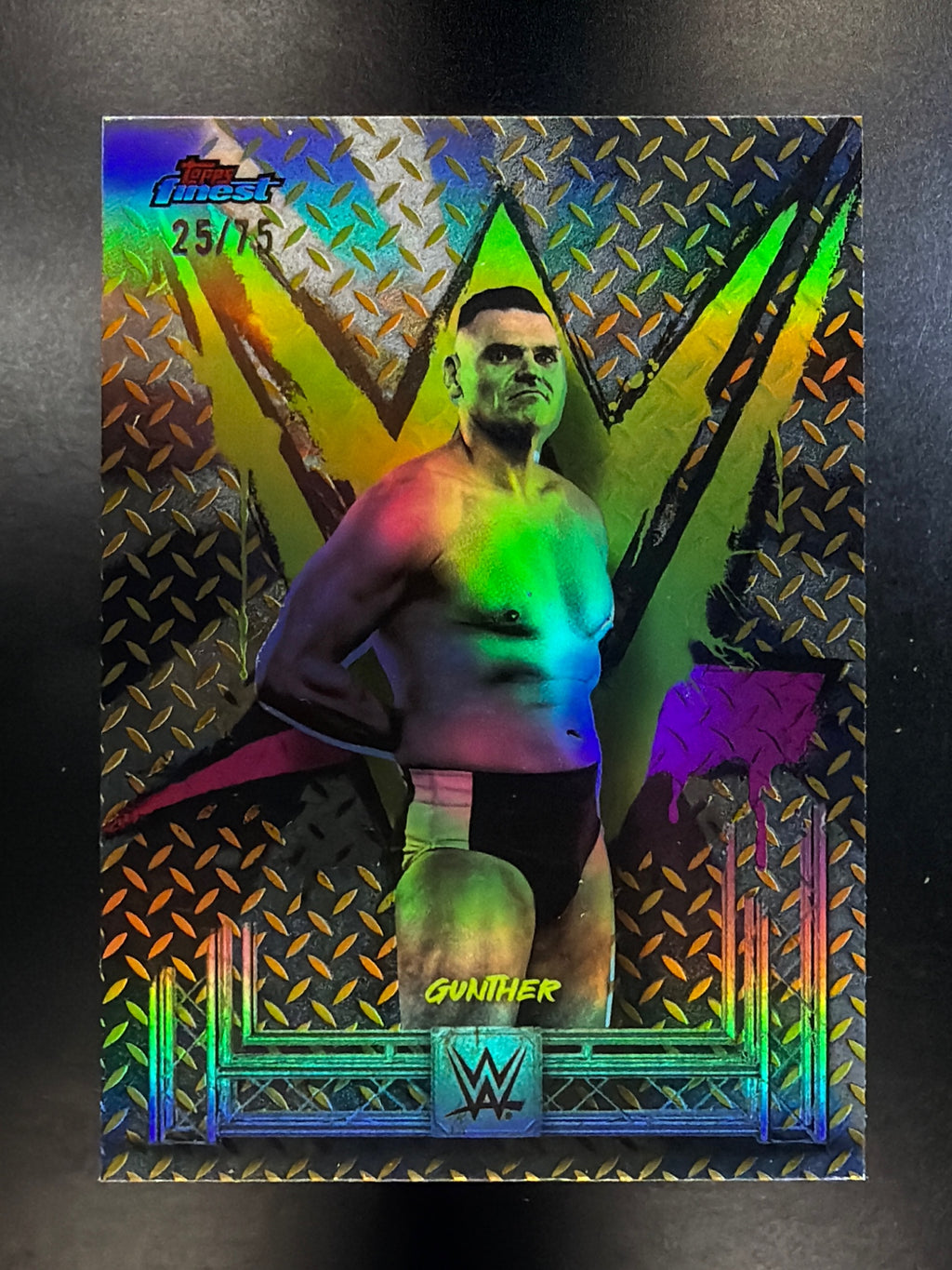 2025 Topps Finest WWE #13 Gunther Gold #/75