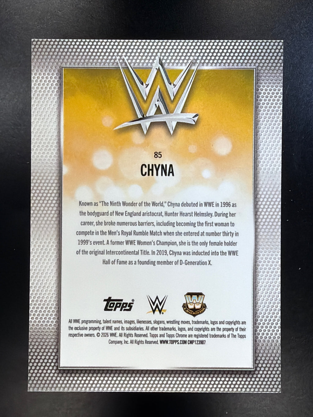 2026 Topps Chrome WWE #85 Chyna Diamond Plate Refractor