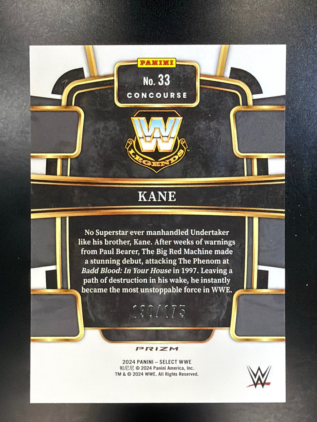 2024 Panini Select WWE #33 Kane Red Prizms #/175