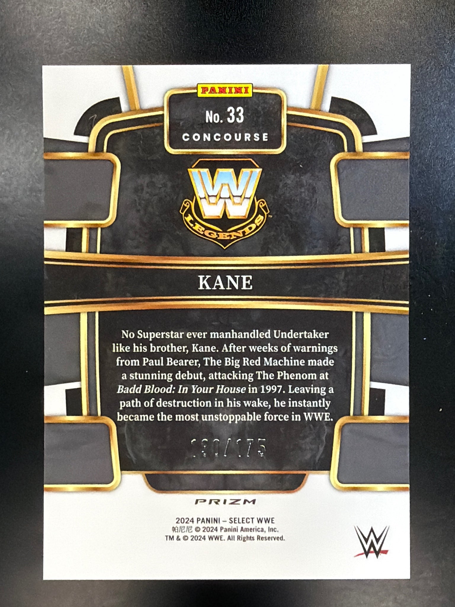 2024 Panini Select WWE #33 Kane Red Prizms #/175