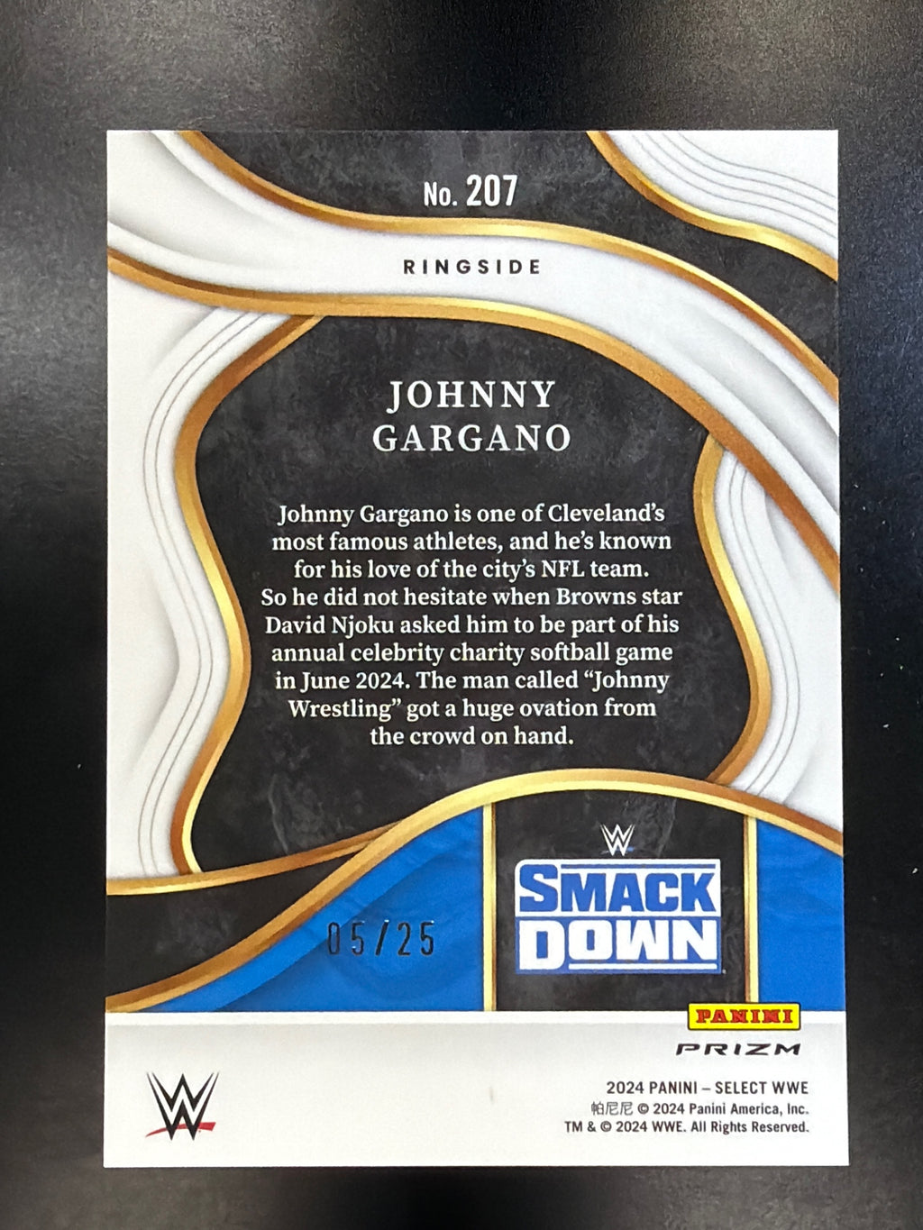2024 Panini Select WWE #207 Johnny Gargano Tie-Dye Prizms #/25