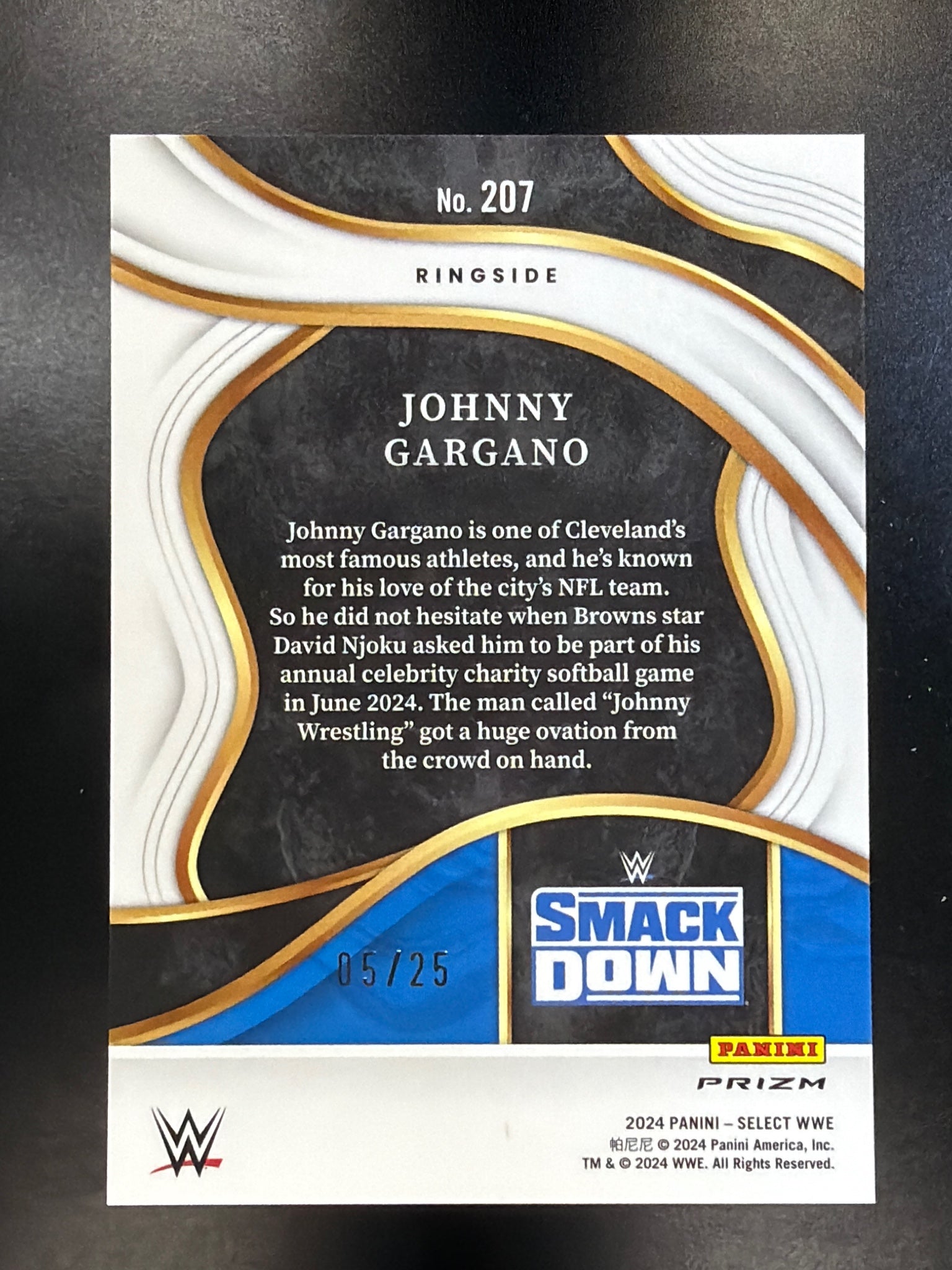 2024 Panini Select WWE #207 Johnny Gargano Tie-Dye Prizms #/25