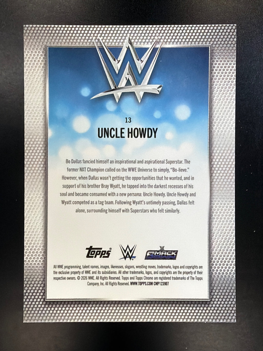 2026 Topps Chrome WWE #13 Uncle Howdy Sonar Refractor