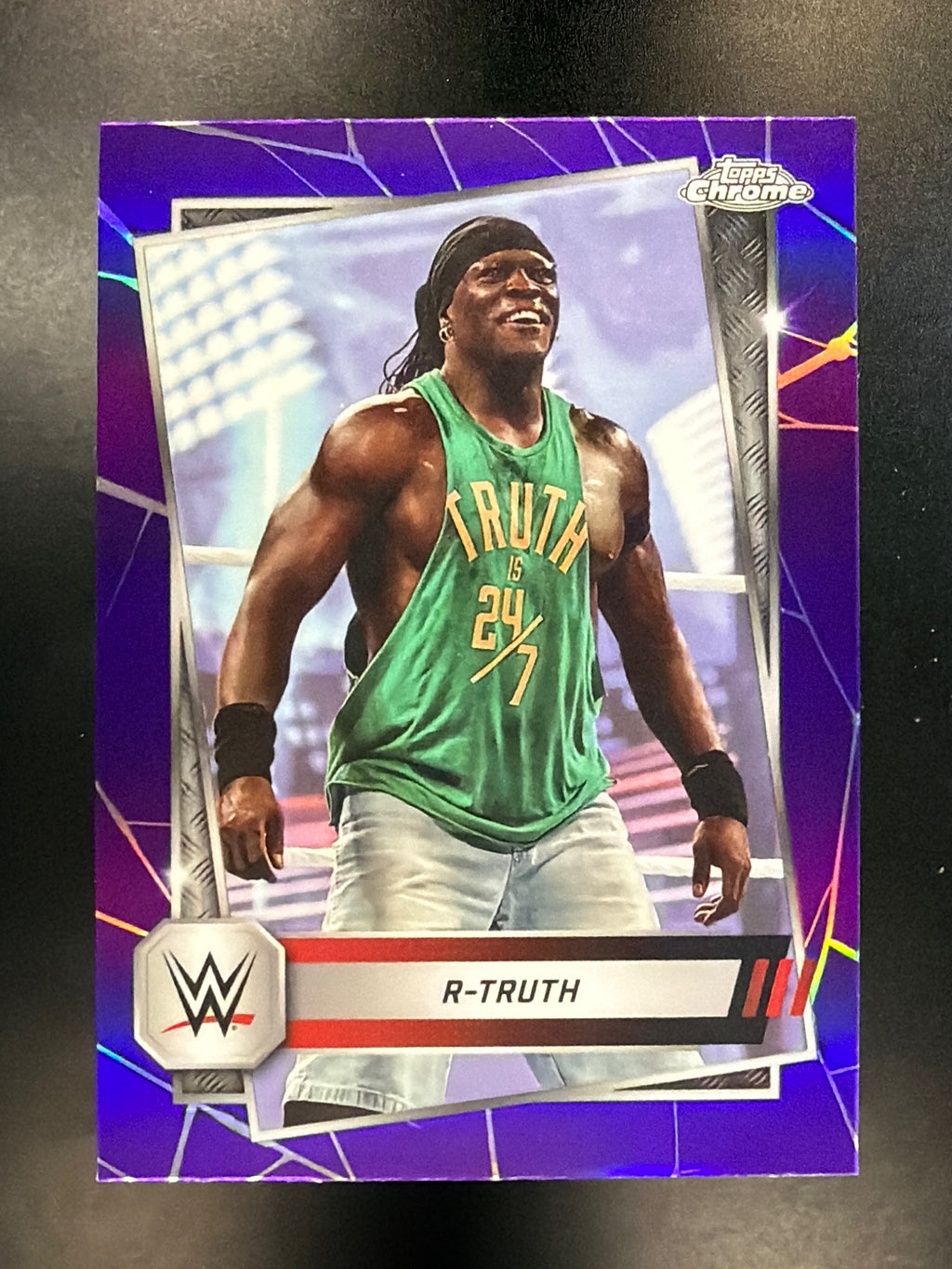 2025 Topps Chrome WWE #97 R-Truth Purple Refractor