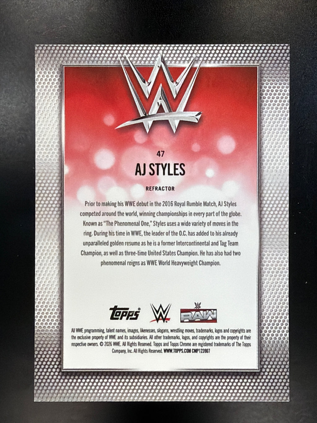 2026 Topps Chrome WWE #47 AJ Styles Refractor