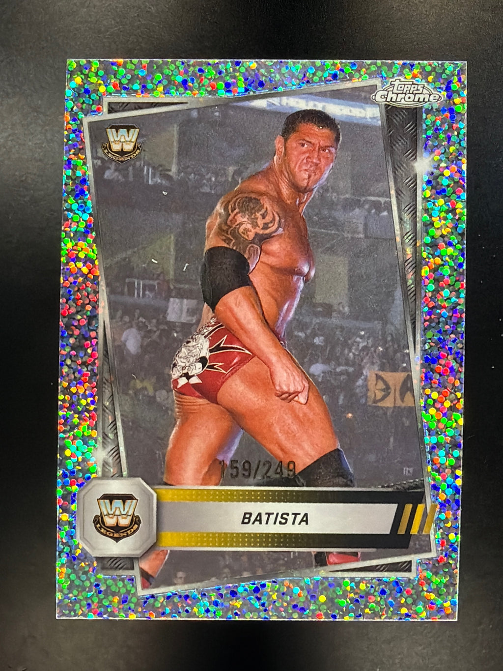 2025 Topps Chrome WWE #43 Batista Speckle Refractor #/249
