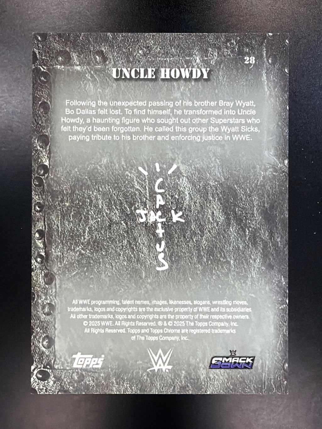 2025 Topps Chrome WWE x Cactus Jack #28 Uncle Howdy Gold #/50